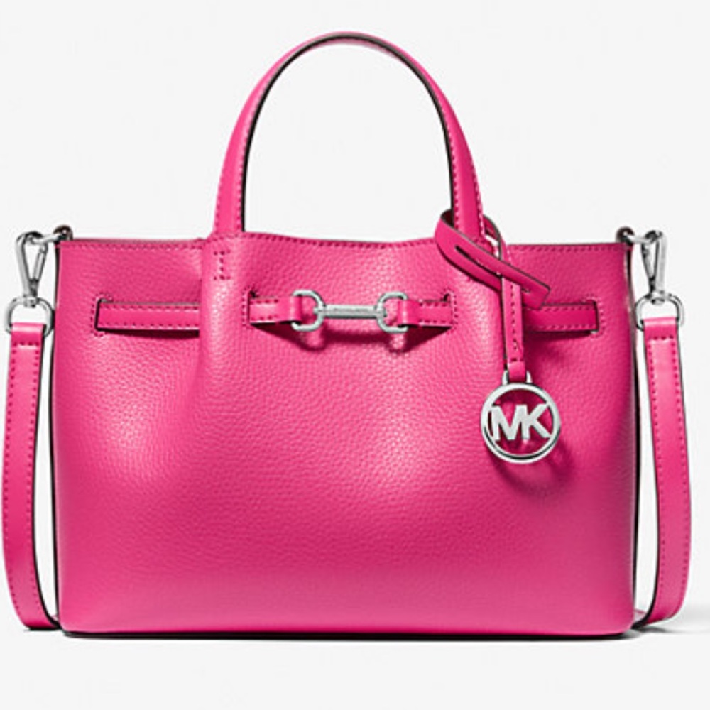 Michael Kors Carson Pebbled Leather Satchel in Dragon Fruit NWT FINAL SALE